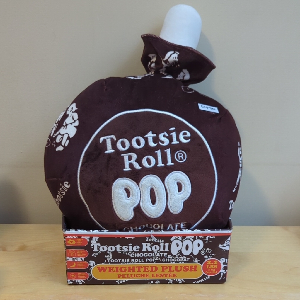 Tootsie Roll Pop Chocolate Weighted Plush 2.2 lbs brand new